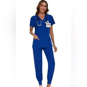 Royal Blue Scrub Set